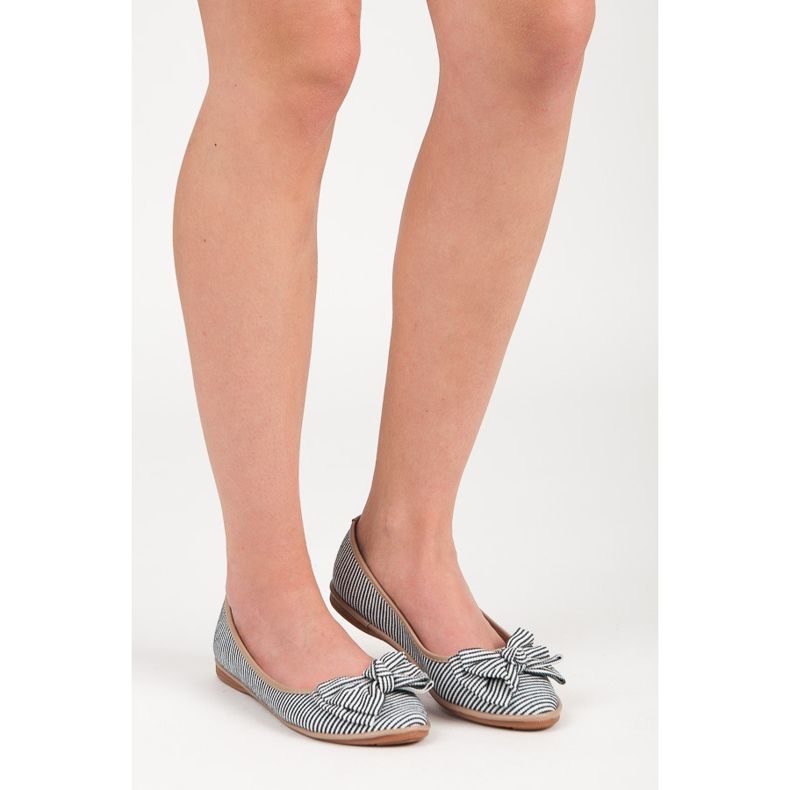 Seastar Ballerines côtelées à nœud le noir 1