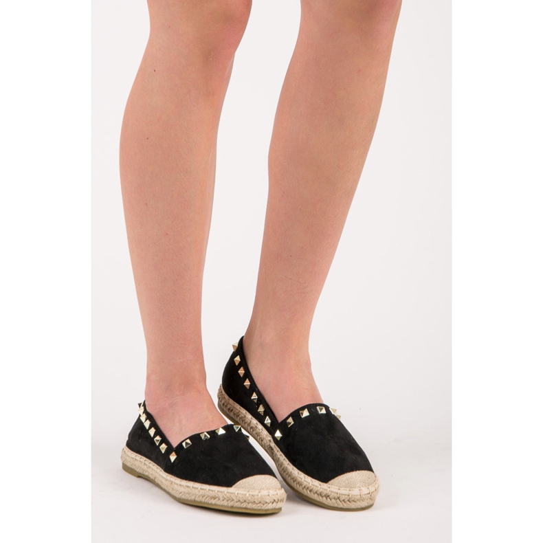 Seastar Espadrilles en daim avec clous noir 2