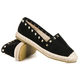 Seastar Espadrilles en daim avec clous le noir 5