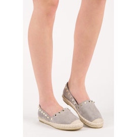 Seastar Espadrilles en daim avec clous gris 1