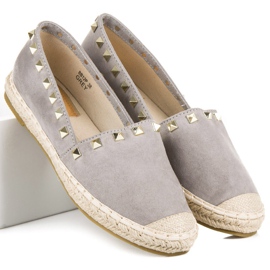 Seastar Espadrilles en daim avec clous gris 3