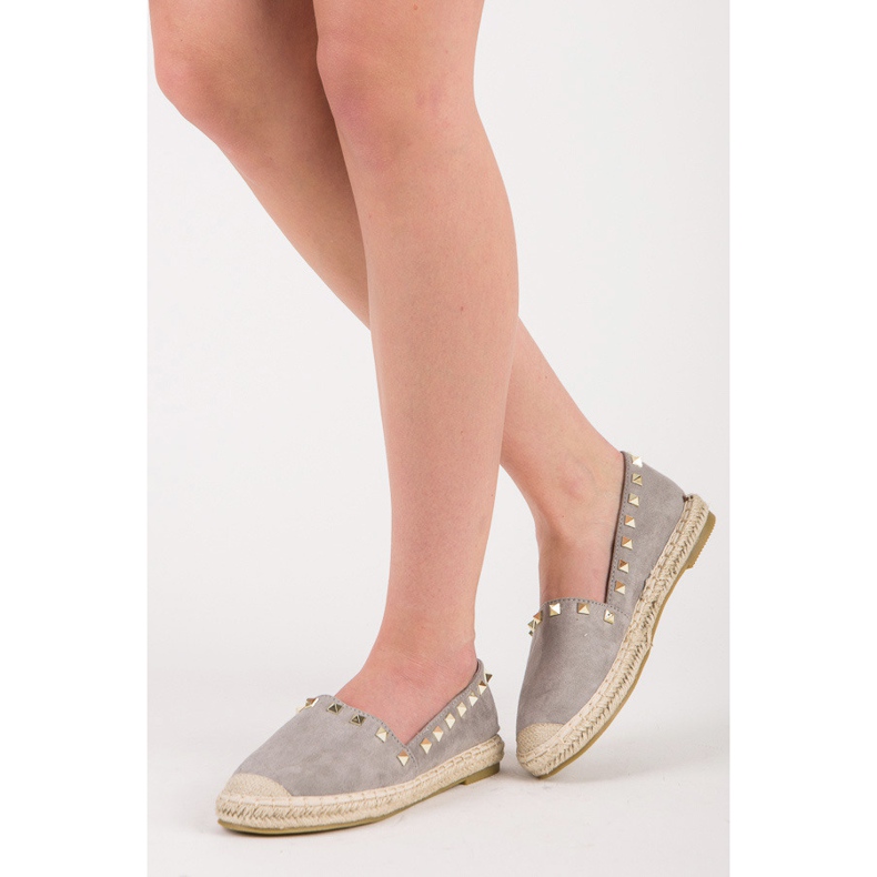 Seastar Espadrilles en daim avec clous gris 2