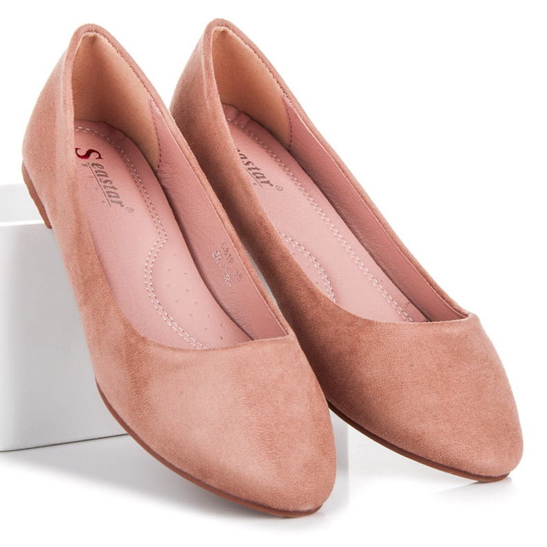 Seastar Ballerines en daim rose 1