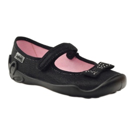 Chaussures enfants Befado, chaussons ballerines 114Y240 noir gris 1