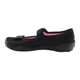 Chaussures enfants Befado, chaussons ballerines 114Y240 noir gris 2