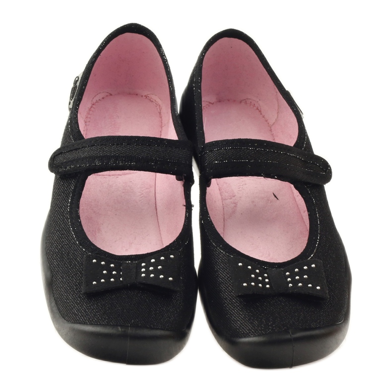 Chaussures enfants Befado, chaussons ballerines 114Y240 noir gris 4