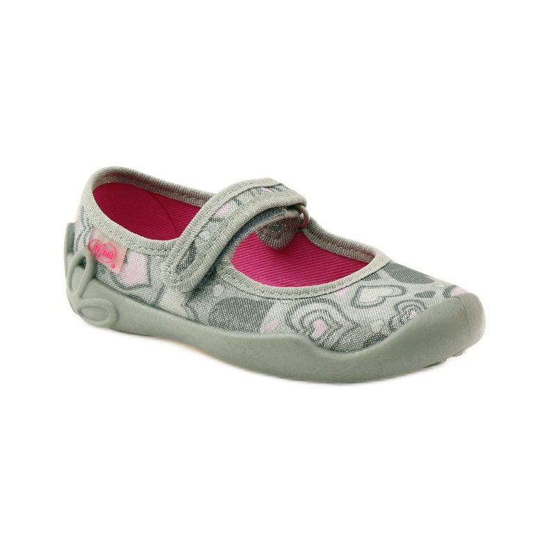 Ballerines chaussons coeurs Befado 114x284 rose gris 1 Ballerines chaussons coeurs Befado 114x284 rose gris 1