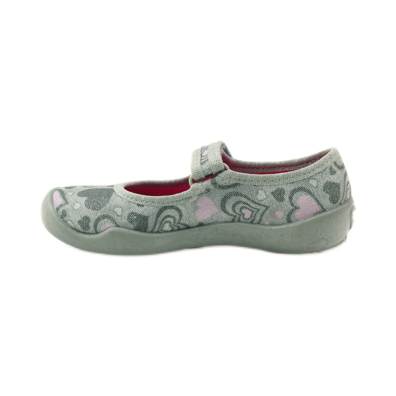 Ballerines chaussons coeurs Befado 114x284 rose gris 2 Ballerines chaussons coeurs Befado 114x284 rose gris 2