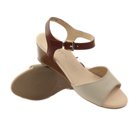 Caprice chaussures femme sandales en cuir 28213 brun 3