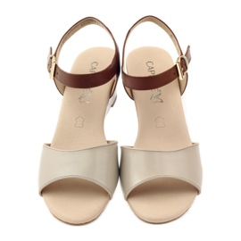 Caprice chaussures femme sandales en cuir 28213 brun 4