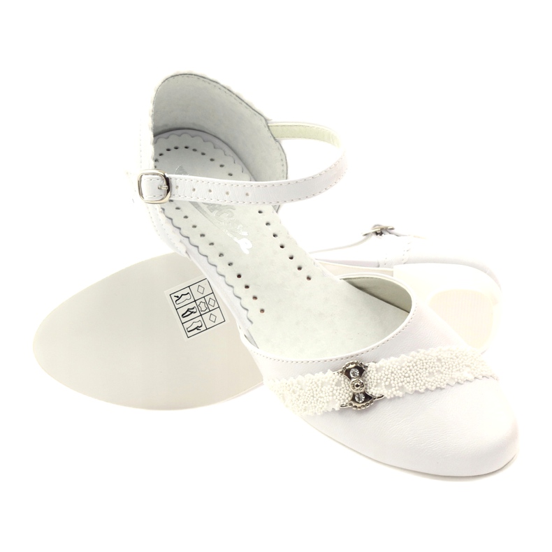 Escarpins communion ballerines Miko 714 blanc 3