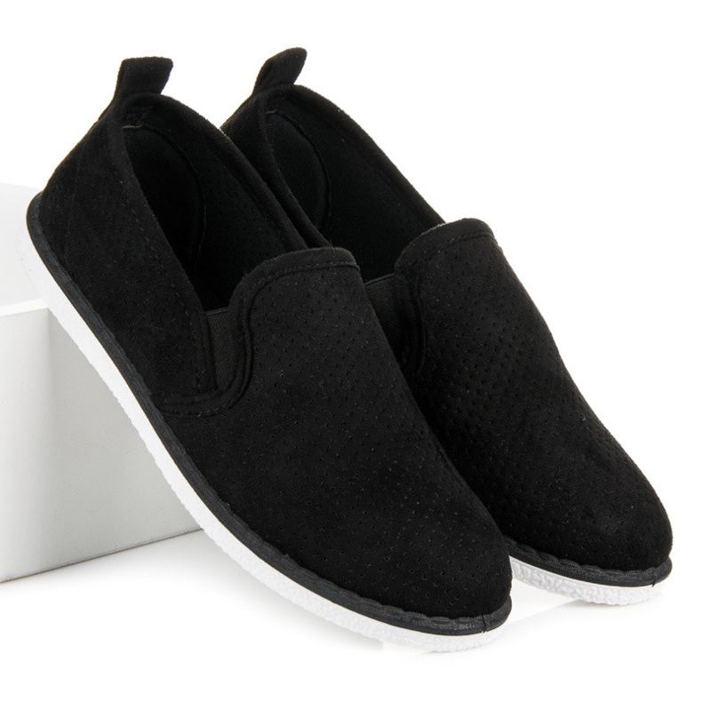 Bestelle Slipons ajourés noir 2
