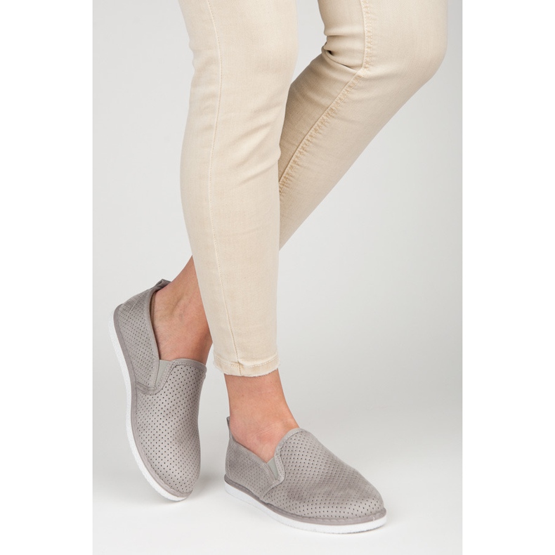 Bestelle Slipons ajourés gris 2 Bestelle Slipons ajourés gris 2