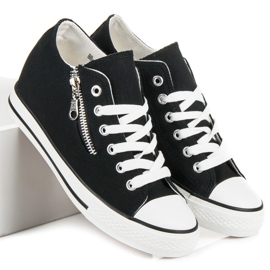 Kayla Baskets compensées nouées noir 1