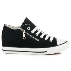 Kayla Baskets compensées nouées noir 2