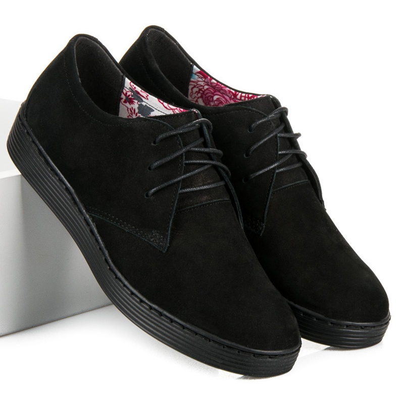 Vinceza Chaussures de sport en cuir noir 1
