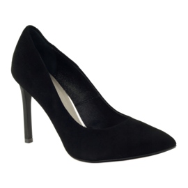 Edeo Escarpins En Cuir Sur Talon Haut 3162 Noir 1