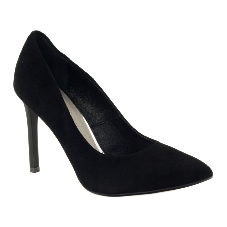 Edeo Escarpins En Cuir Sur Talon Haut 3162 Noir 1