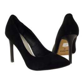 Edeo Escarpins En Cuir Sur Talon Haut 3162 Noir 3