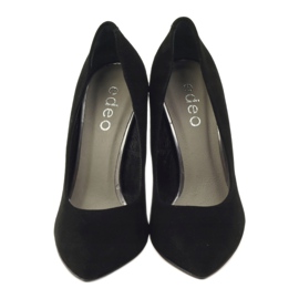 Edeo Escarpins En Cuir Sur Talon Haut 3162 Noir 4