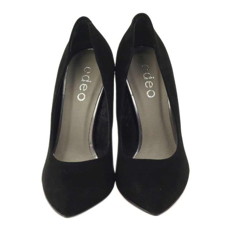 Edeo Escarpins En Cuir Sur Talon Haut 3162 Noir 4