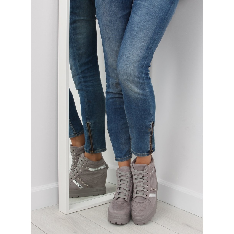 Gris Baskets grises pour femmes AT-0650-L Gris 1 Gris Baskets grises pour femmes AT-0650-L Gris 1