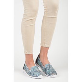 Vinceza Seigneurs de cuir ajouré gris bleu 1