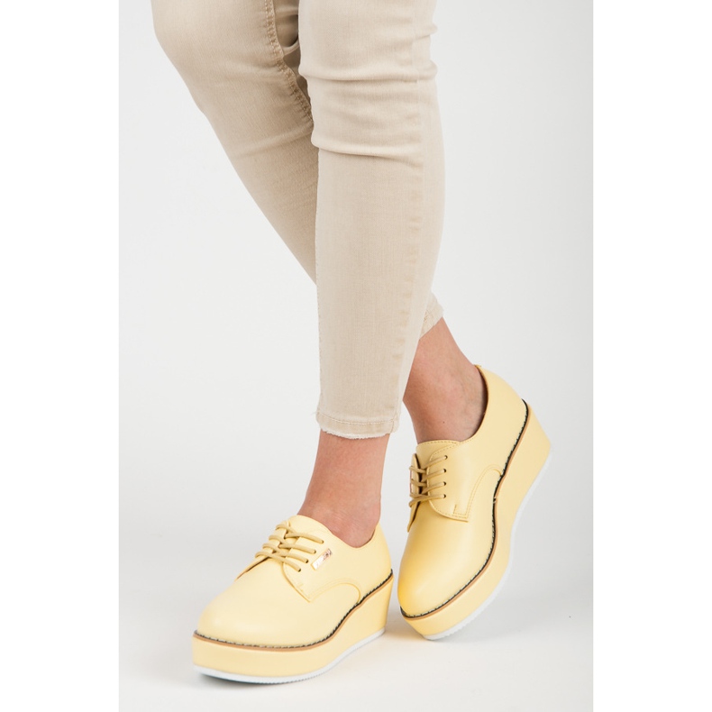 Vices Étaux pour chaussures compensées nouées jaune 2