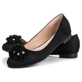 Vices Ballerines femme à fleurs le noir 4