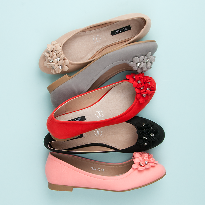 Vices Ballerines femme à fleurs noir 1