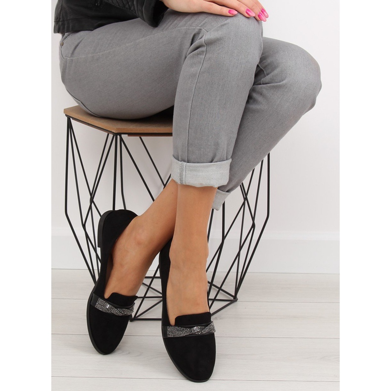 Noir Mocassins noirs pour femme H8-110 Noir 2