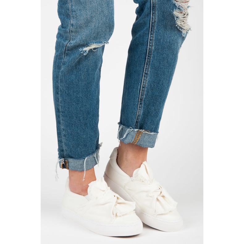 Baskets à enfiler avec nœud blanche 2