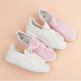 Baskets à enfiler avec nœud rose 1