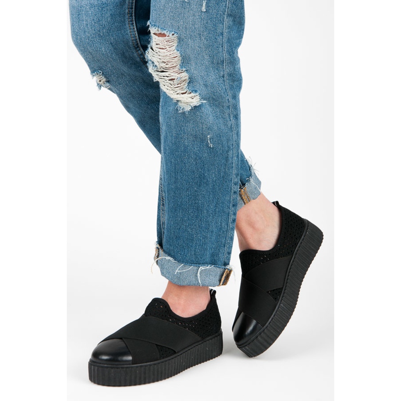 Seastar Baskets creepers ajourées noir 1