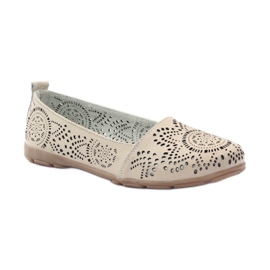 Filippo Ballerines Lords ajourées F 080 beige 1 Filippo Ballerines Lords ajourées F 080 beige 1