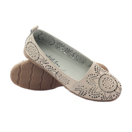 Filippo Ballerines Lords ajourées F 080 beige 3