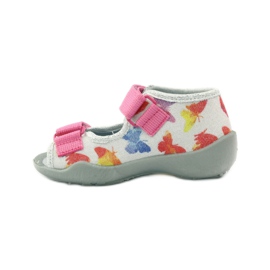Befado chaussures pour enfants pantoufles sandales 242p075 rose gris 2