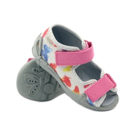 Befado chaussures pour enfants pantoufles sandales 242p075 rose gris 3