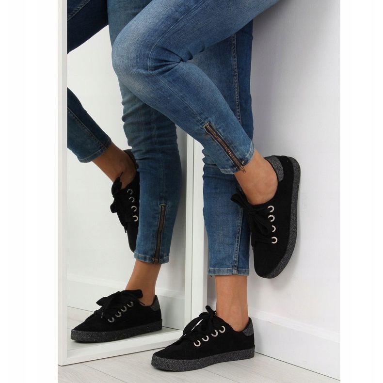 Baskets noires pour femmes AK03P Noir le noir gris 1