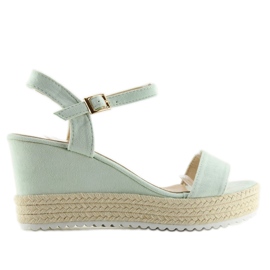 Sandales compensées espadrilles aigue-marine R120P L.VERT 5