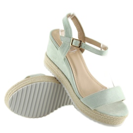 Sandales compensées espadrilles aigue-marine R120P L.VERT 3