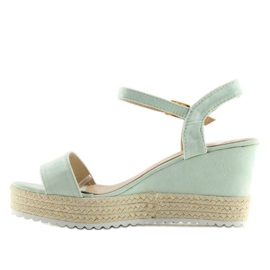 Sandales compensées espadrilles aigue-marine R120P L.VERT 6