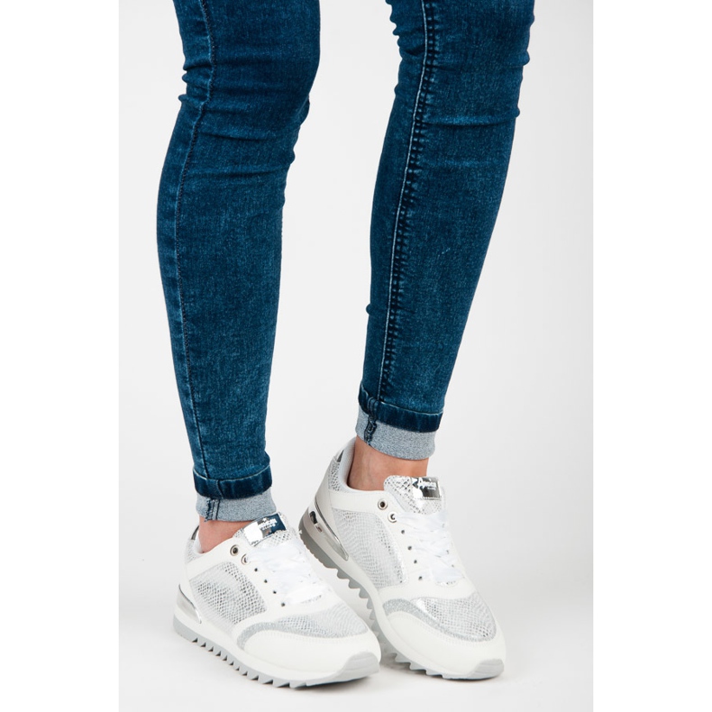 Chaussures de sport American Club blanche gris 1