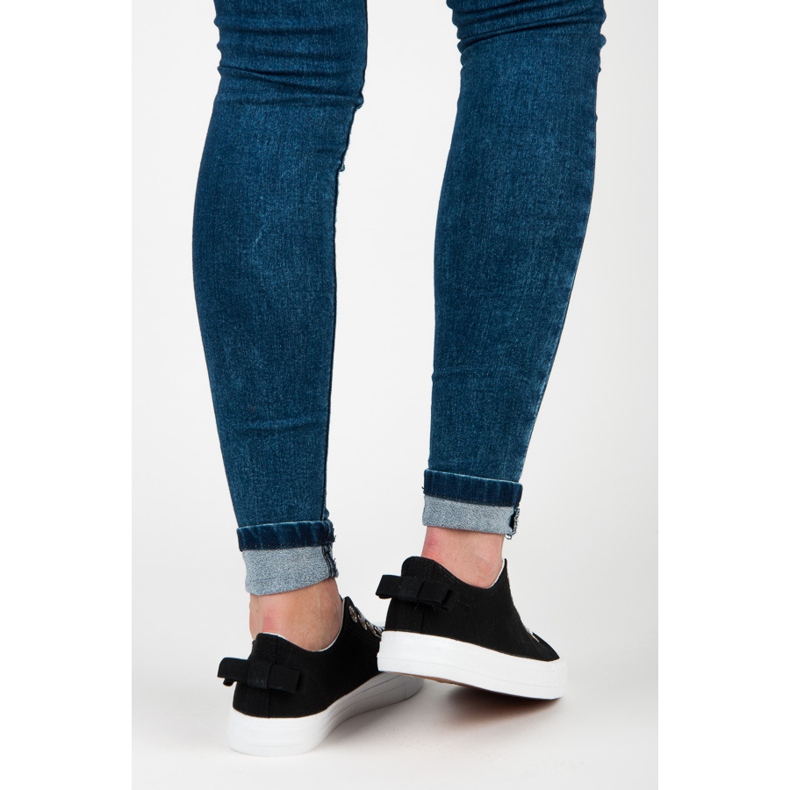 Baskets noires à nœud le noir 2