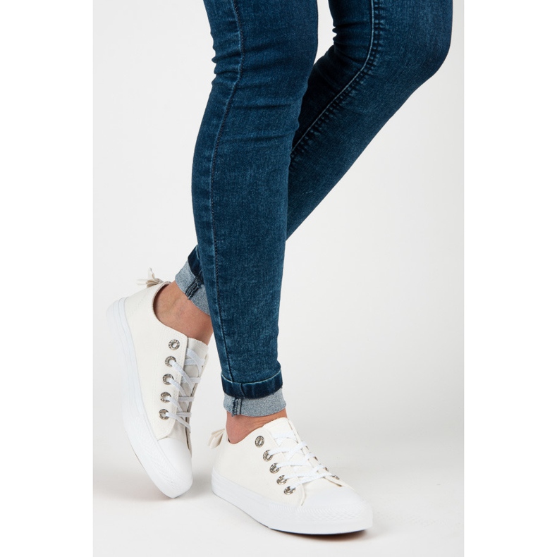 Baskets blanches à nœud 2