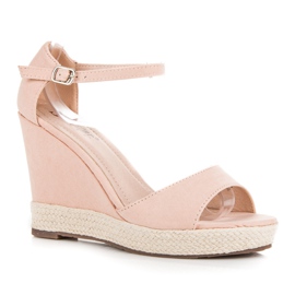 Seastar Sandales compensées en daim rose 2