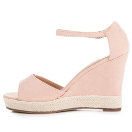 Seastar Sandales compensées en daim rose 3