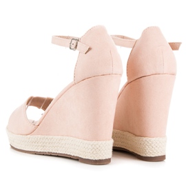Seastar Sandales compensées en daim rose 4