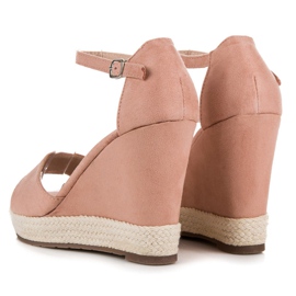 Seastar Sandales compensées en daim rose 2
