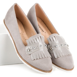 Seastar Mocassins En Daim À Franges gris 4
